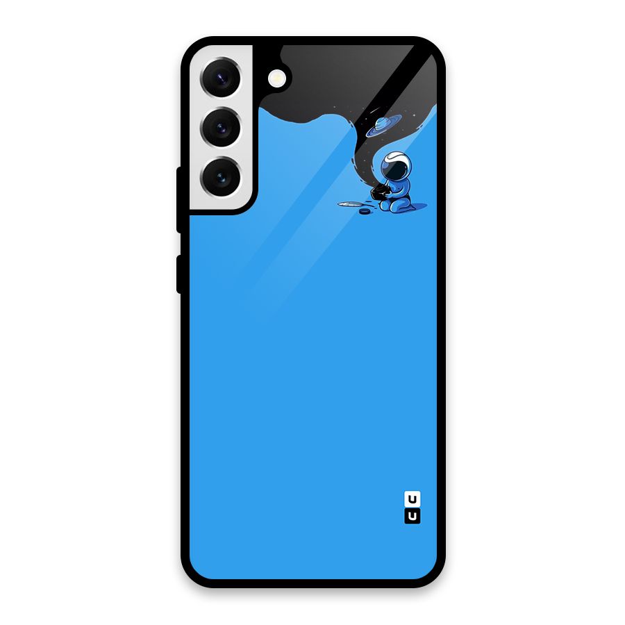 Astronaut Creativity Paint Sky Glass Back Case for Galaxy S22 Plus 5G