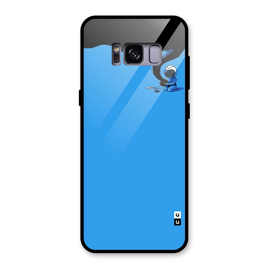 Astronaut Creativity Paint Sky Glass Back Case for Galaxy S8
