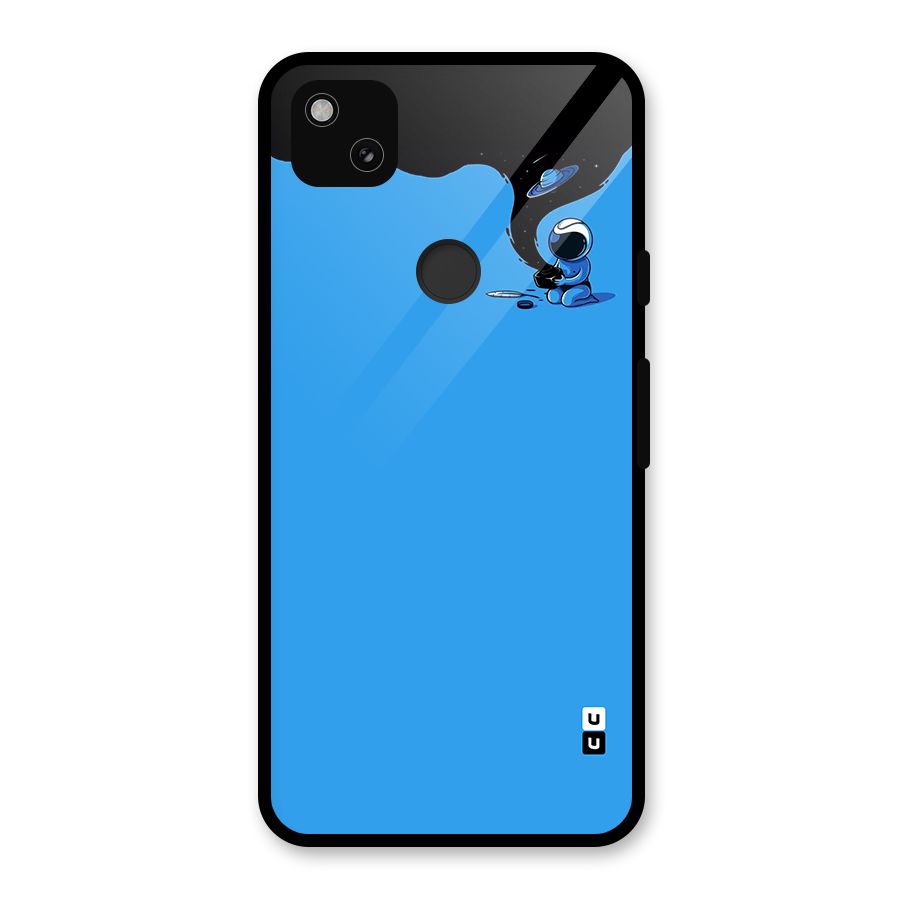 Astronaut Creativity Paint Sky Glass Back Case for Google Pixel 4a