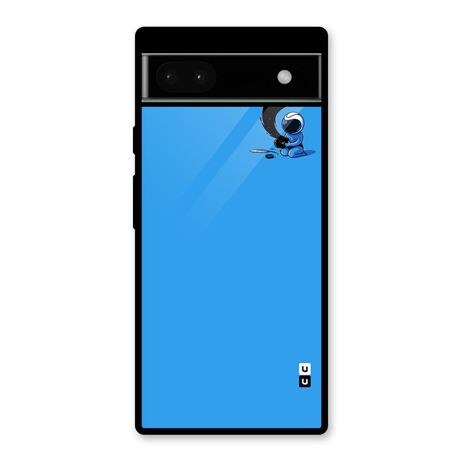 Astronaut Creativity Paint Sky Glass Back Case for Google Pixel 6a