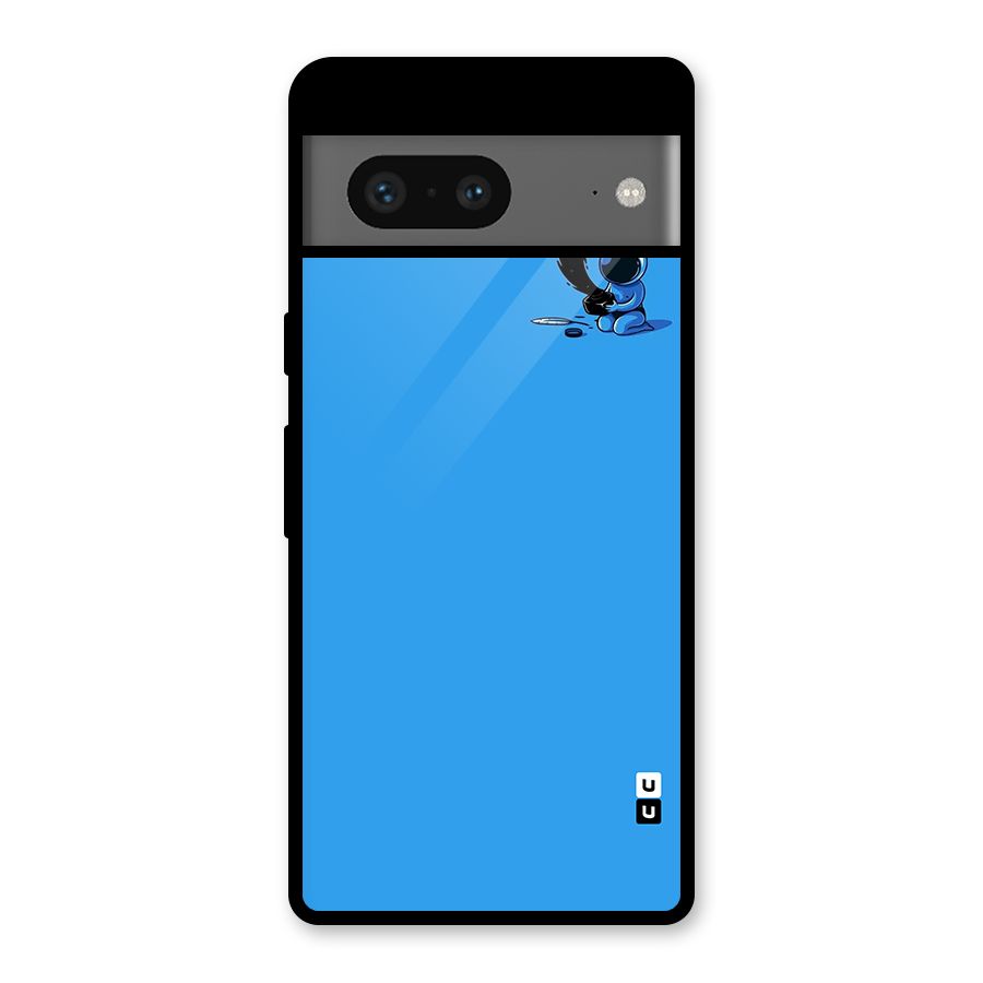 Astronaut Creativity Paint Sky Glass Back Case for Google Pixel 7
