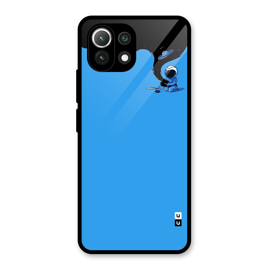 Astronaut Creativity Paint Sky Glass Back Case for Mi 11 Lite NE 5G