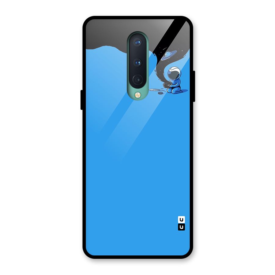 Astronaut Creativity Paint Sky Glass Back Case for OnePlus 8