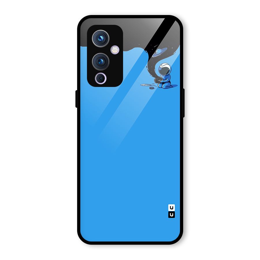 Astronaut Creativity Paint Sky Glass Back Case for OnePlus 9