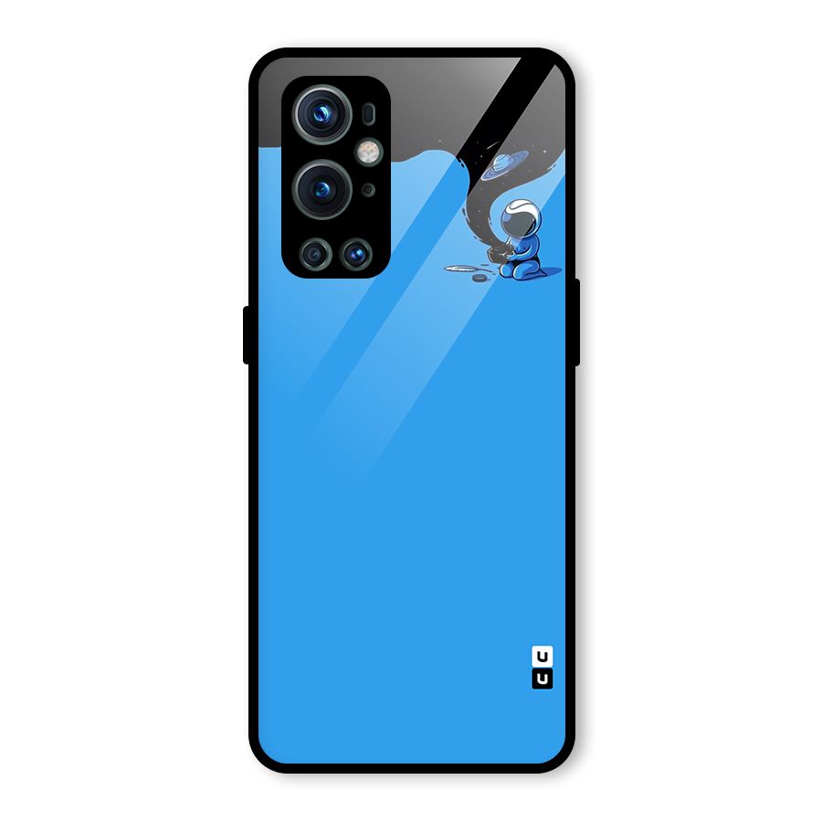 Astronaut Creativity Paint Sky Glass Back Case for OnePlus 9 Pro
