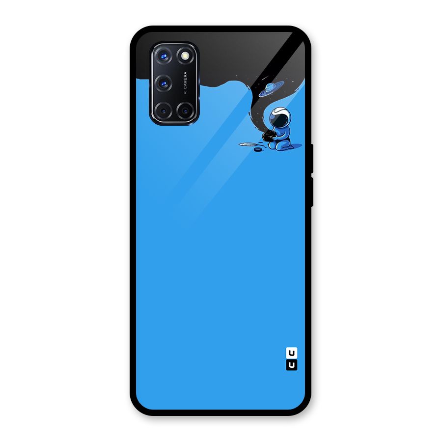 Astronaut Creativity Paint Sky Glass Back Case for Oppo A52