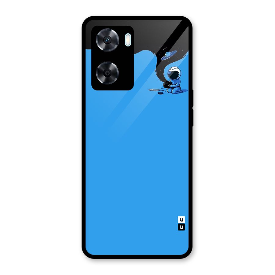 Astronaut Creativity Paint Sky Glass Back Case for Oppo A77