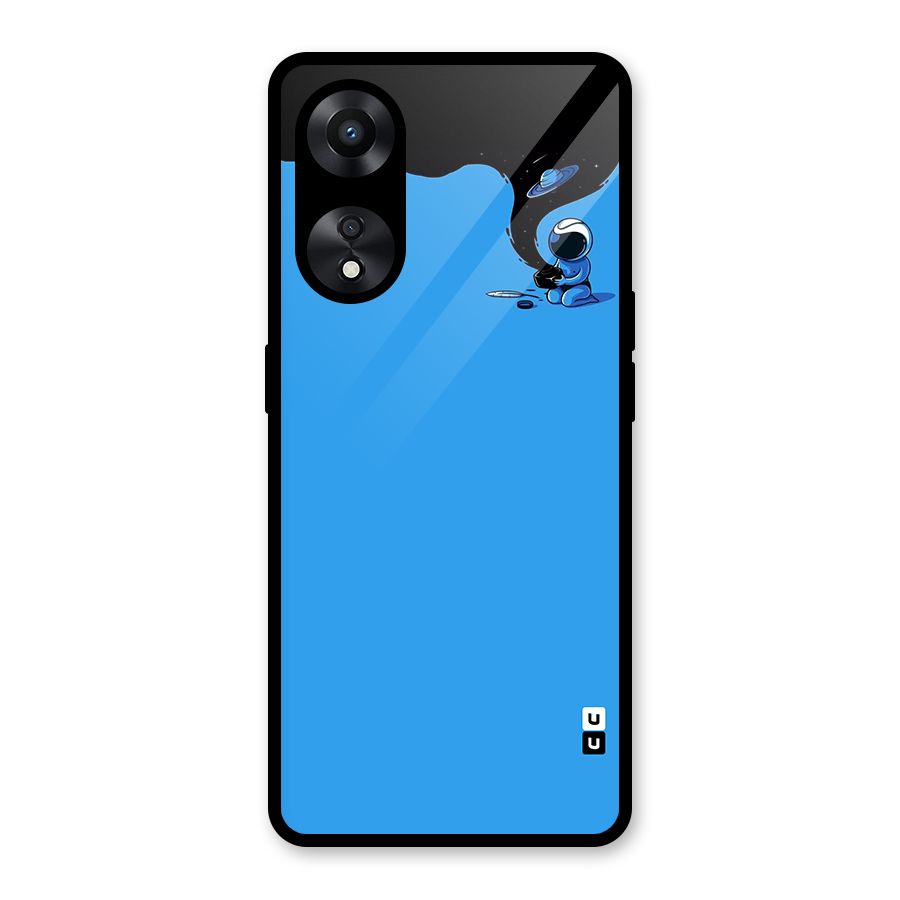 Astronaut Creativity Paint Sky Glass Back Case for Oppo A78