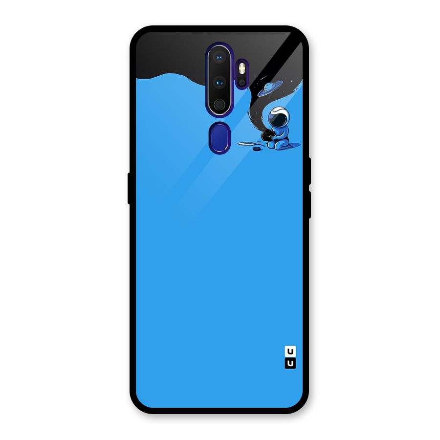 Astronaut Creativity Paint Sky Glass Back Case for Oppo A9 (2020)