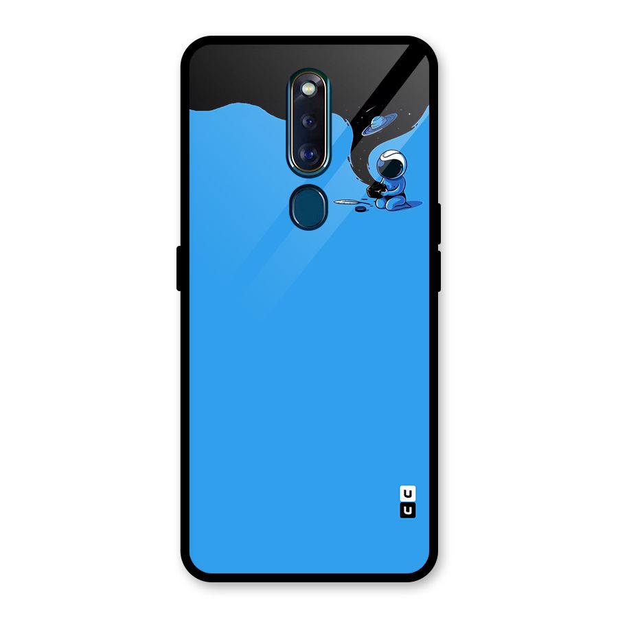 Astronaut Creativity Paint Sky Glass Back Case for Oppo F11 Pro
