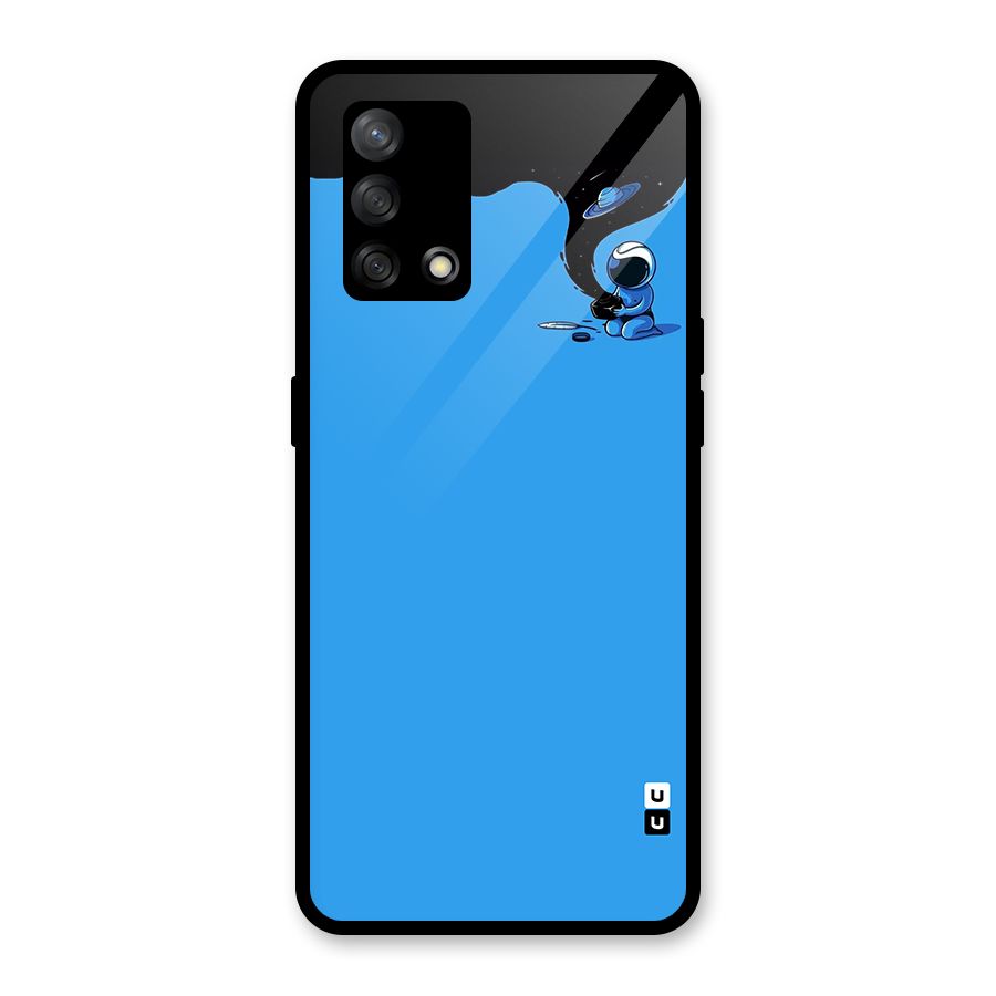 Astronaut Creativity Paint Sky Glass Back Case for Oppo F19
