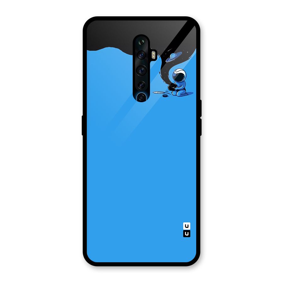 Astronaut Creativity Paint Sky Glass Back Case for Oppo Reno2 Z