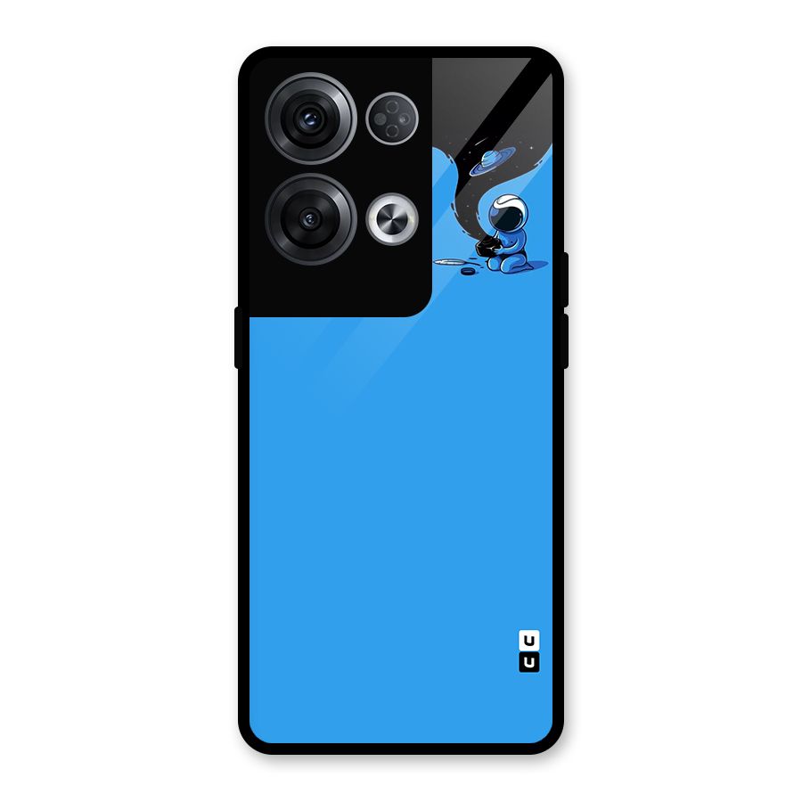 Astronaut Creativity Paint Sky Glass Back Case for Oppo Reno8 Pro 5G
