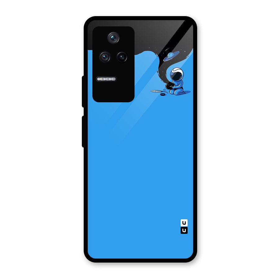 Astronaut Creativity Paint Sky Glass Back Case for Poco F4 5G