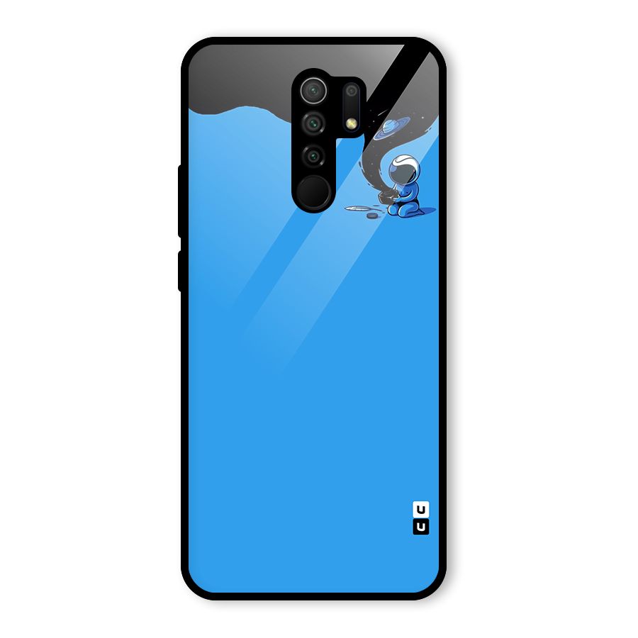 Astronaut Creativity Paint Sky Glass Back Case for Poco M2