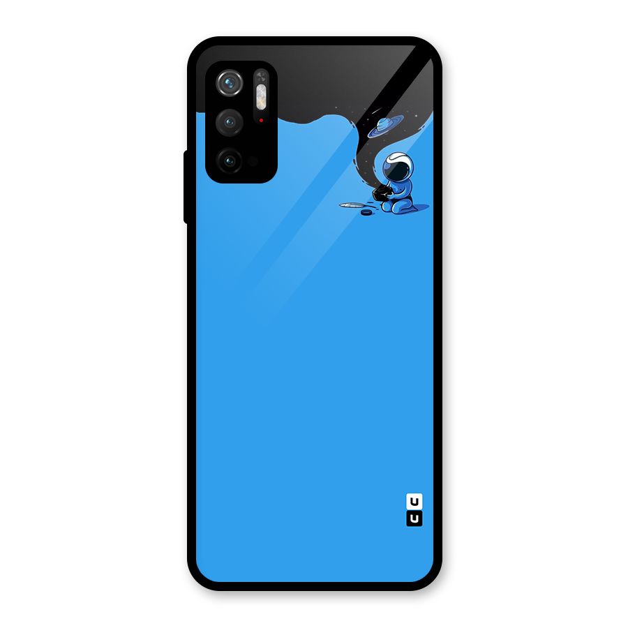 Astronaut Creativity Paint Sky Glass Back Case for Poco M3 Pro 5G