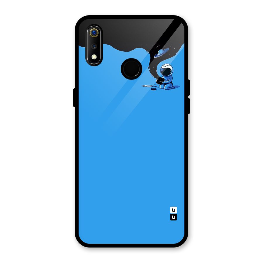 Astronaut Creativity Paint Sky Glass Back Case for Realme 3i