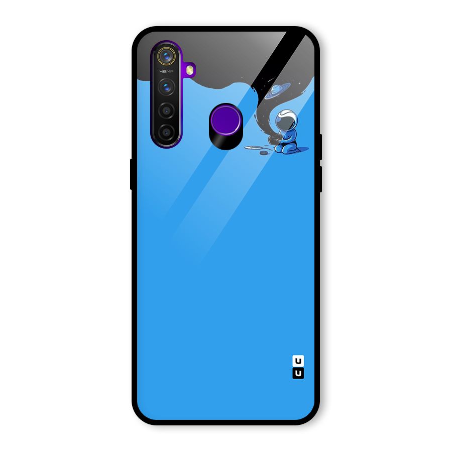 Astronaut Creativity Paint Sky Glass Back Case for Realme 5 Pro