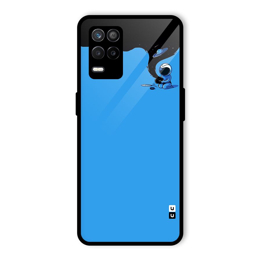 Astronaut Creativity Paint Sky Glass Back Case for Realme 8 5G