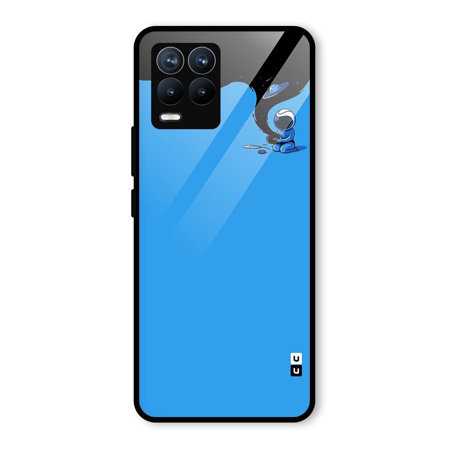 Astronaut Creativity Paint Sky Glass Back Case for Realme 8 Pro