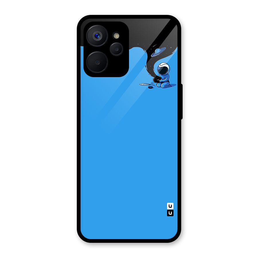 Astronaut Creativity Paint Sky Glass Back Case for Realme 9i 5G