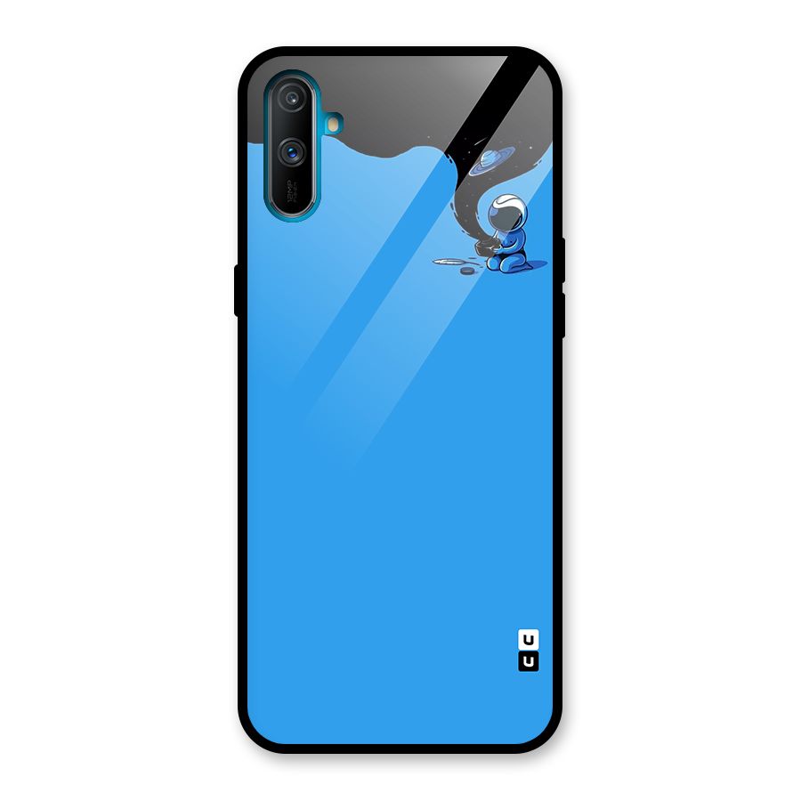 Astronaut Creativity Paint Sky Glass Back Case for Realme C3