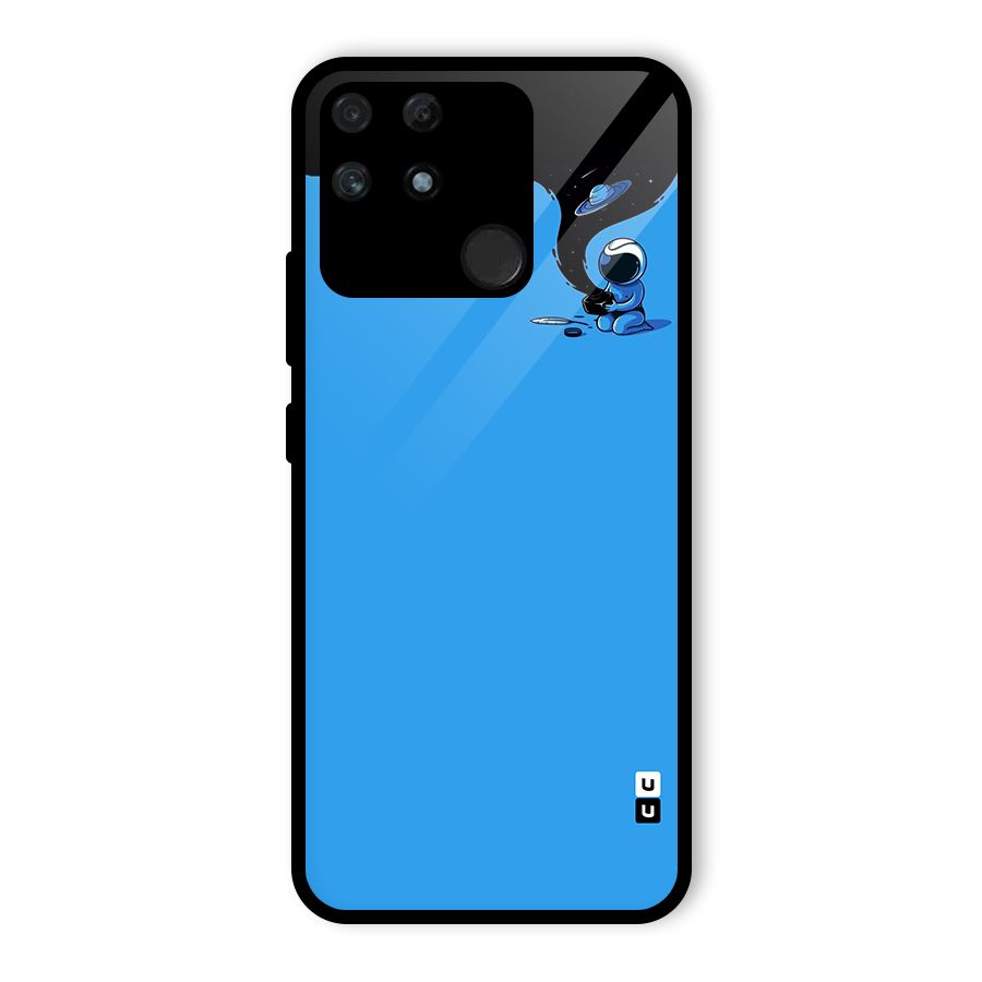 Astronaut Creativity Paint Sky Glass Back Case for Realme Narzo 50A