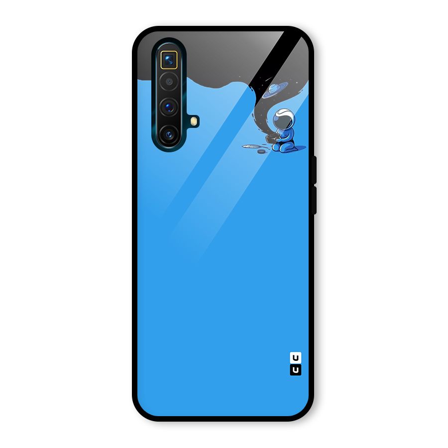 Astronaut Creativity Paint Sky Glass Back Case for Realme X3