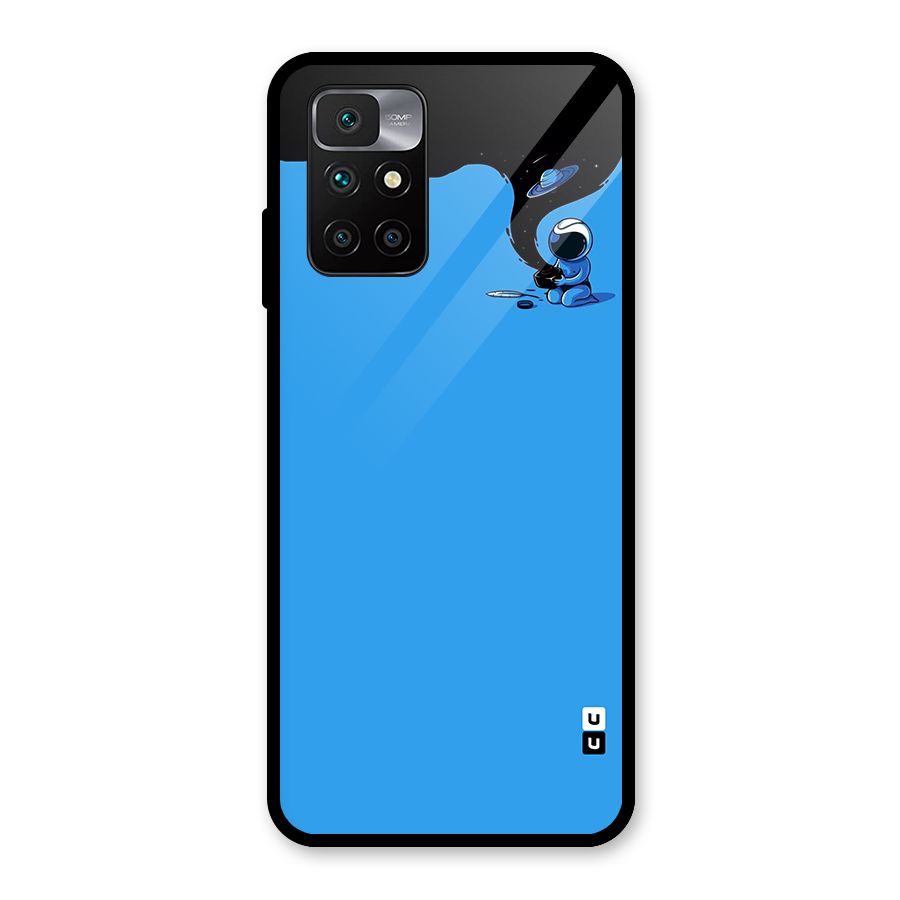 Astronaut Creativity Paint Sky Glass Back Case for Redmi 10 Prime