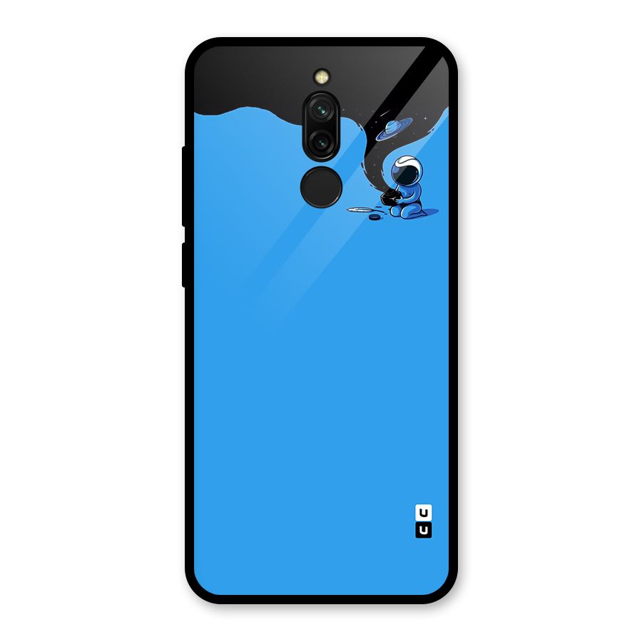 Astronaut Creativity Paint Sky Glass Back Case for Redmi 8