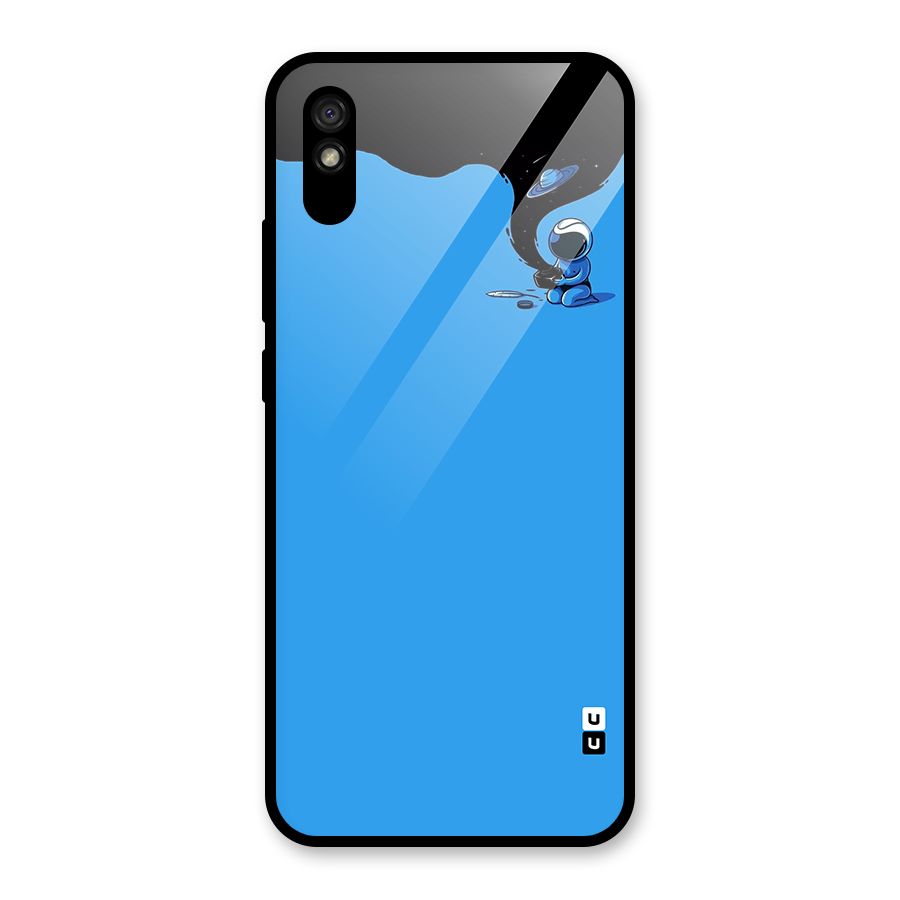 Astronaut Creativity Paint Sky Glass Back Case for Redmi 9A