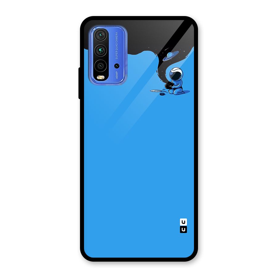 Astronaut Creativity Paint Sky Glass Back Case for Redmi 9 Power