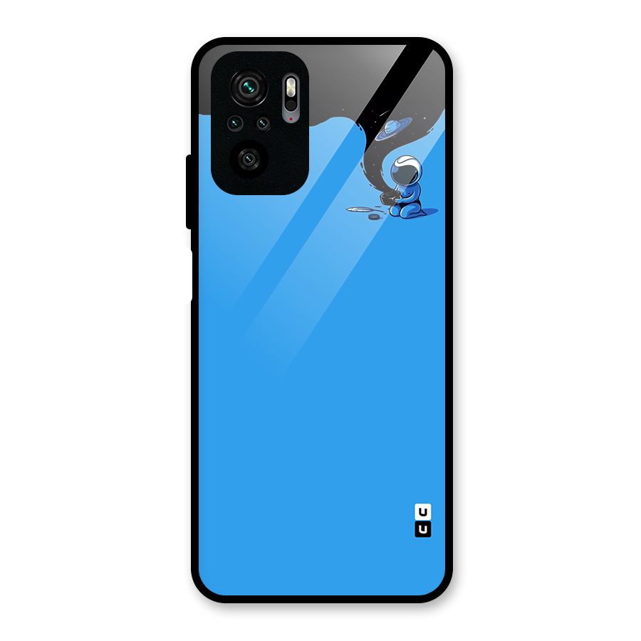 Astronaut Creativity Paint Sky Glass Back Case for Redmi Note 10