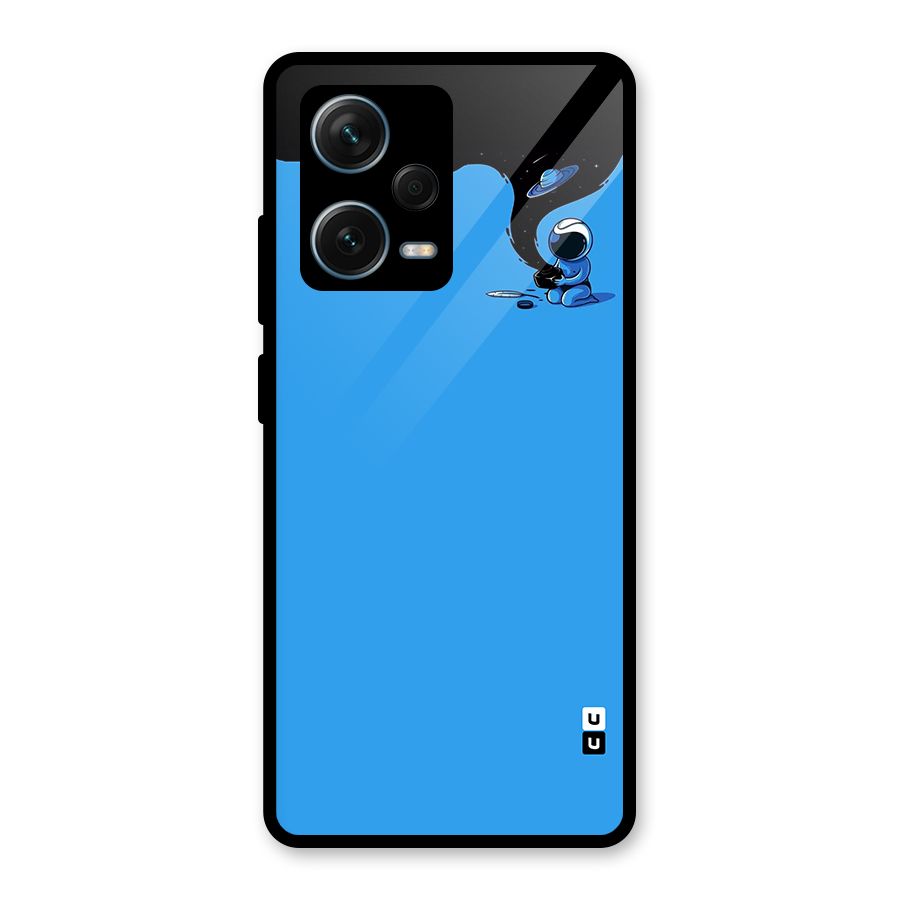 Astronaut Creativity Paint Sky Glass Back Case for Redmi Note 12 Pro Plus 5G