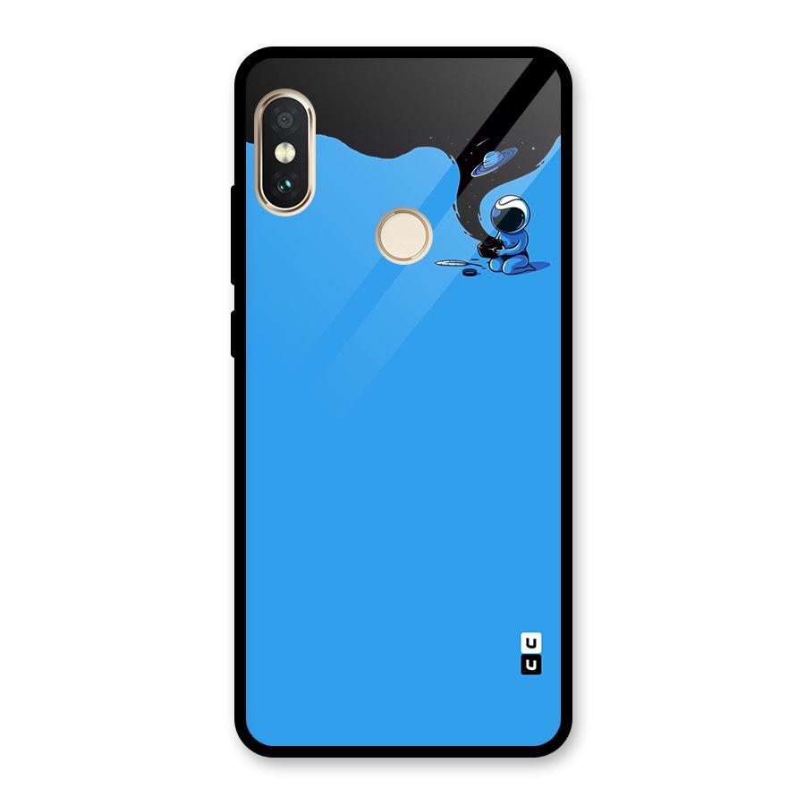 Astronaut Creativity Paint Sky Glass Back Case for Redmi Note 5 Pro