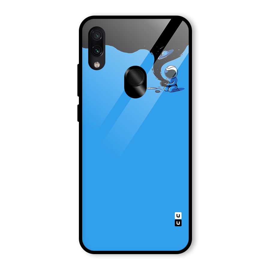 Astronaut Creativity Paint Sky Glass Back Case for Redmi Note 7