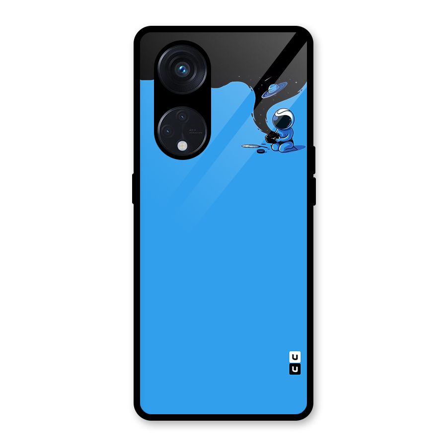 Astronaut Creativity Paint Sky Glass Back Case for Reno8 T 5G