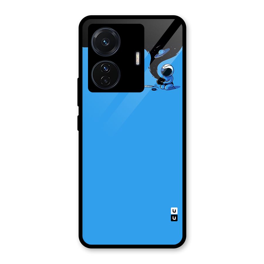 Astronaut Creativity Paint Sky Glass Back Case for Vivo T1 Pro