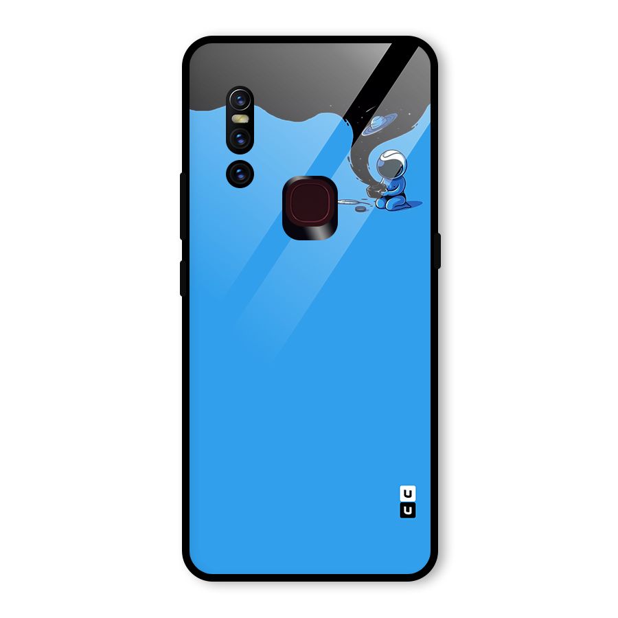 Astronaut Creativity Paint Sky Glass Back Case for Vivo V15