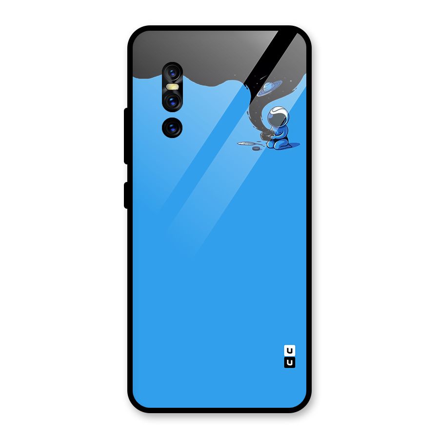 Astronaut Creativity Paint Sky Glass Back Case for Vivo V15 Pro