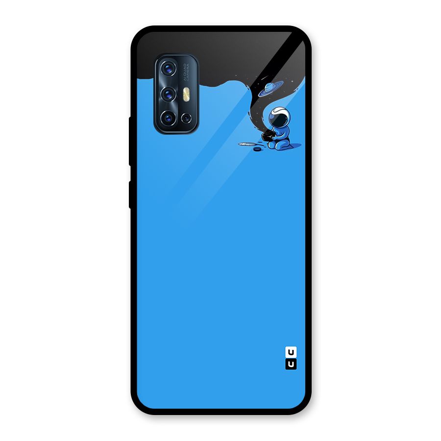 Astronaut Creativity Paint Sky Glass Back Case for Vivo V17