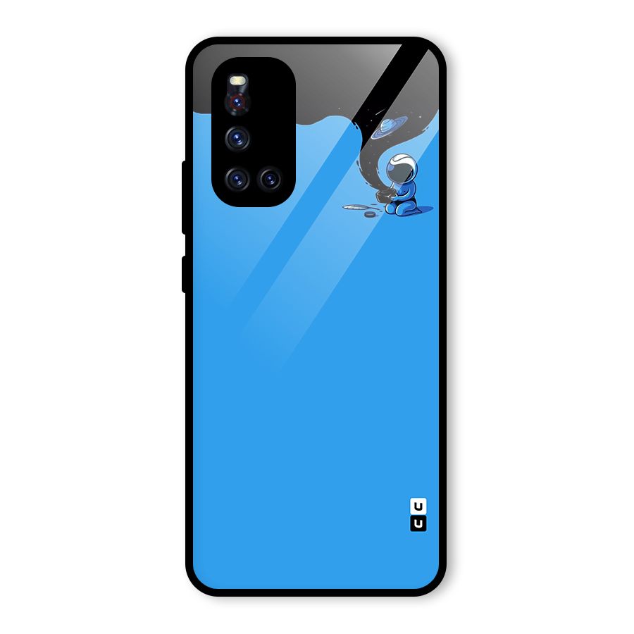 Astronaut Creativity Paint Sky Glass Back Case for Vivo V19