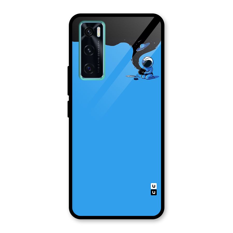 Astronaut Creativity Paint Sky Glass Back Case for Vivo V20 SE