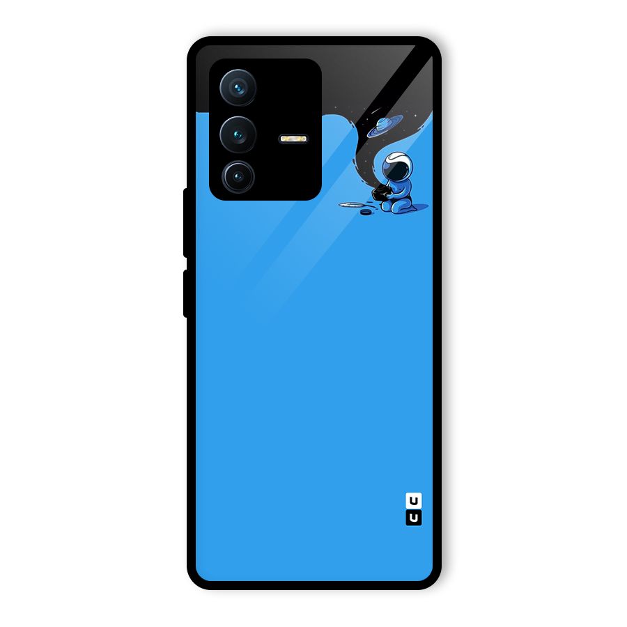 Astronaut Creativity Paint Sky Glass Back Case for Vivo V23 Pro