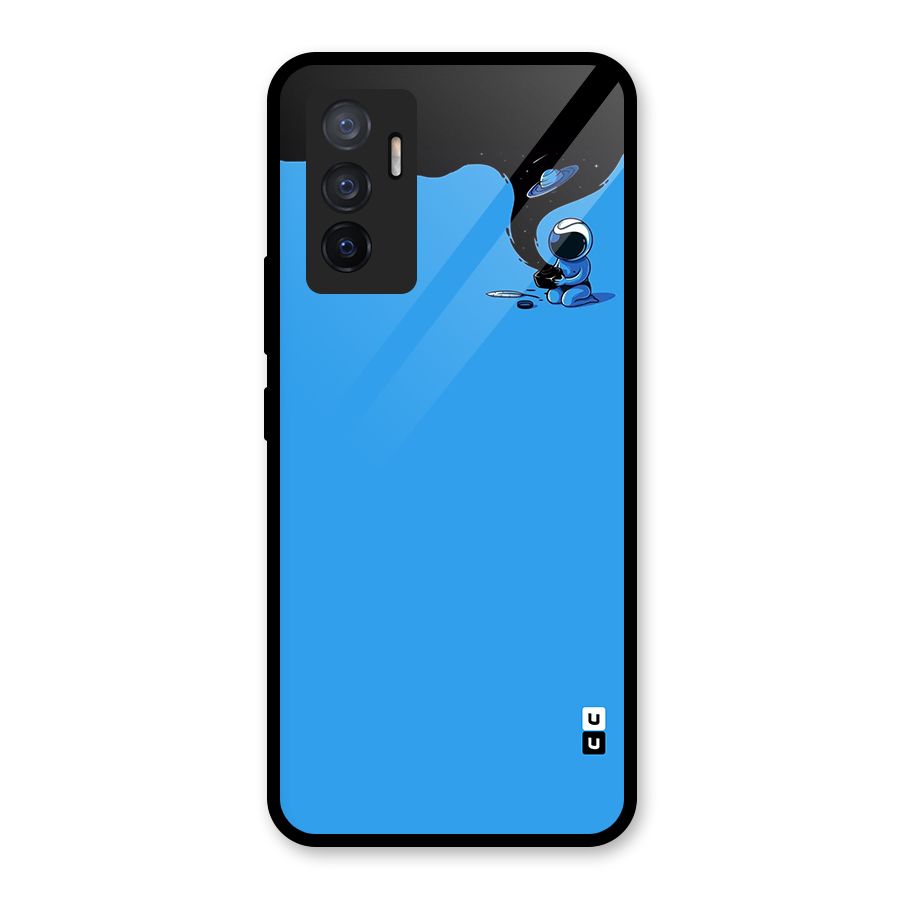 Astronaut Creativity Paint Sky Glass Back Case for Vivo V23e