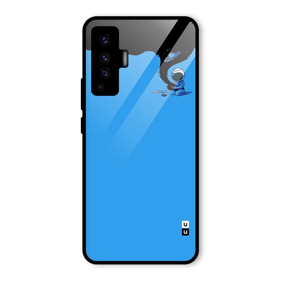 Astronaut Creativity Paint Sky Glass Back Case for Vivo X50