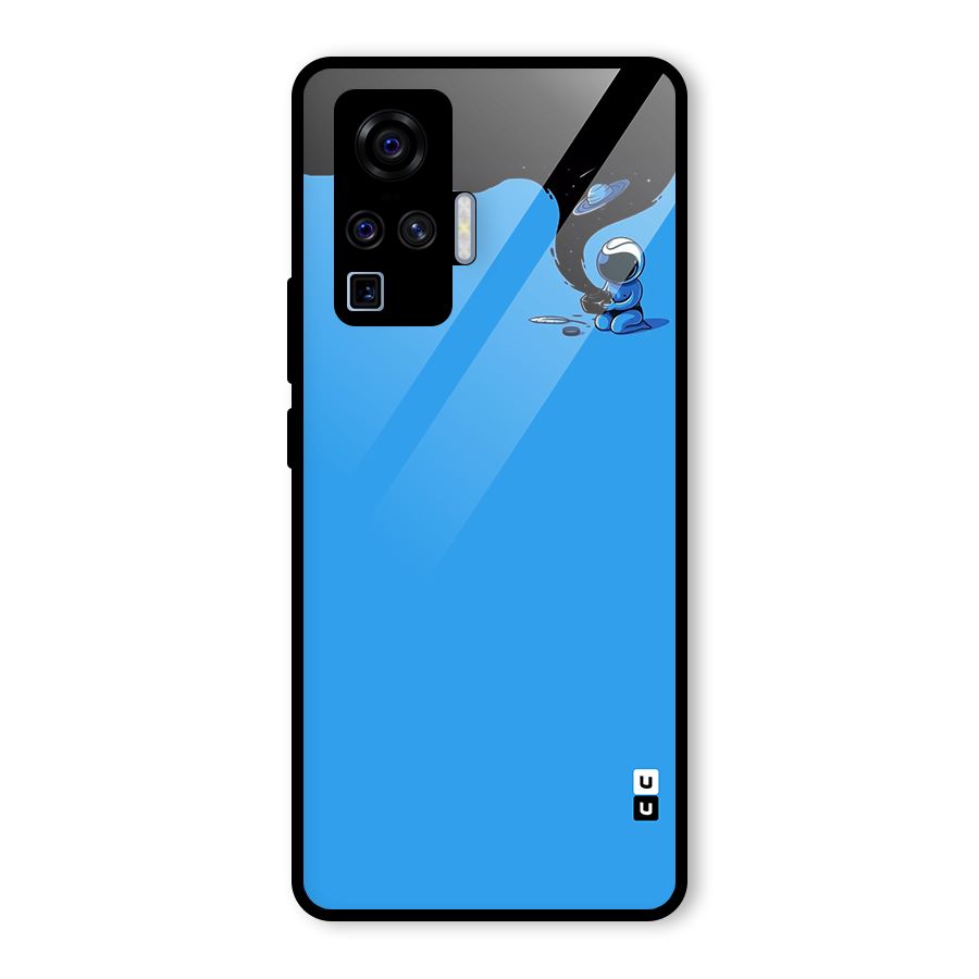 Astronaut Creativity Paint Sky Glass Back Case for Vivo X50 Pro