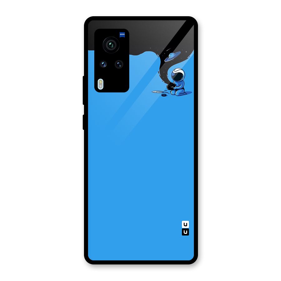 Astronaut Creativity Paint Sky Glass Back Case for Vivo X60 Pro