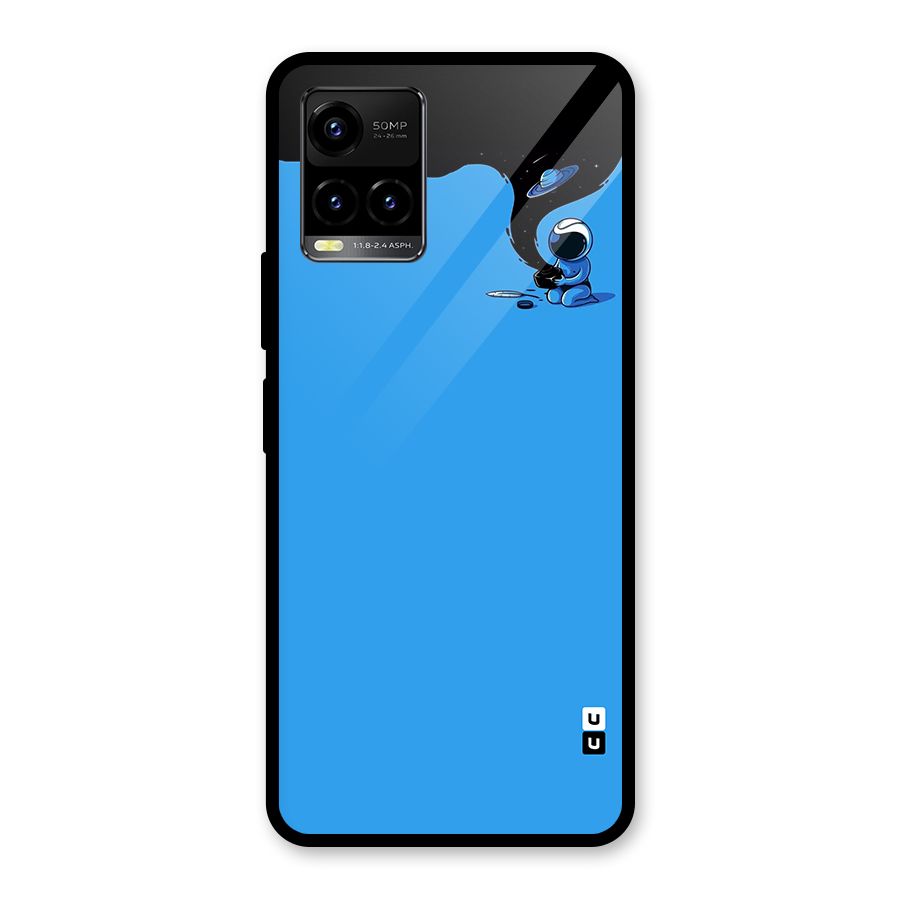 Astronaut Creativity Paint Sky Glass Back Case for Vivo Y21T