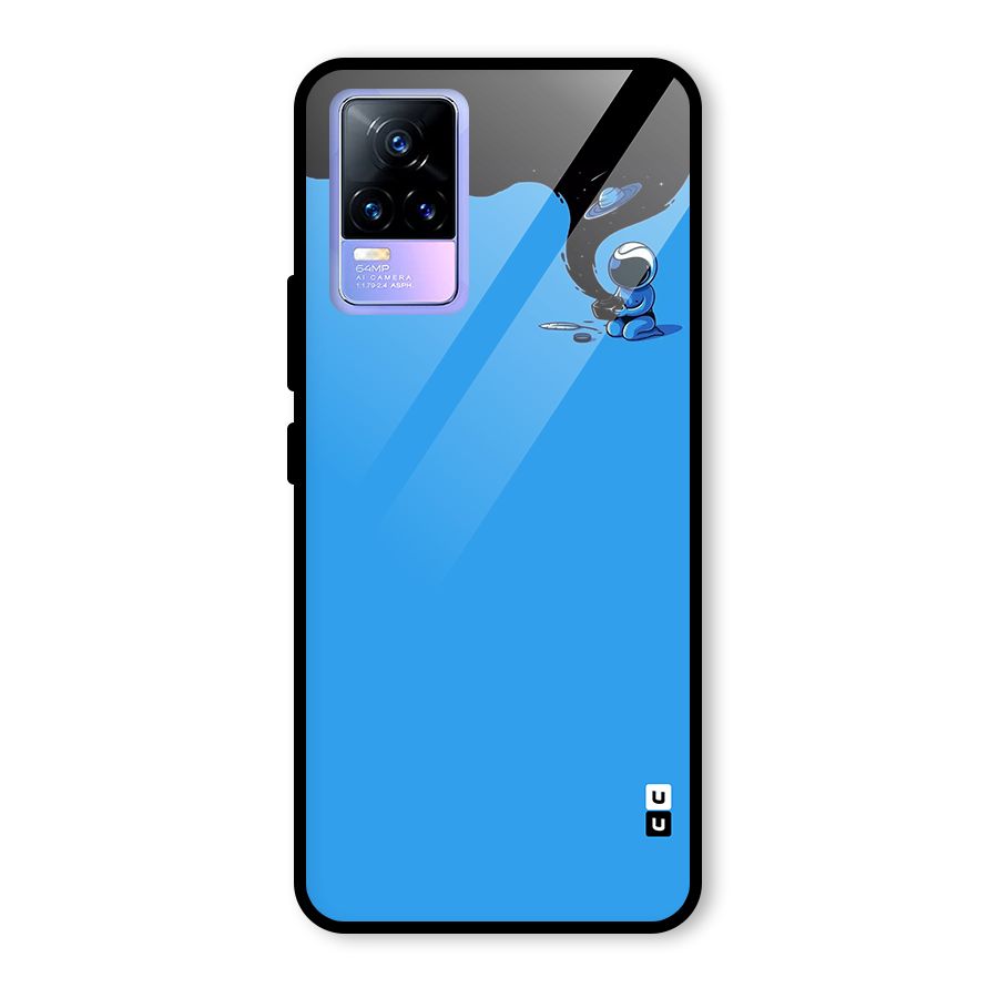Astronaut Creativity Paint Sky Glass Back Case for Vivo Y73